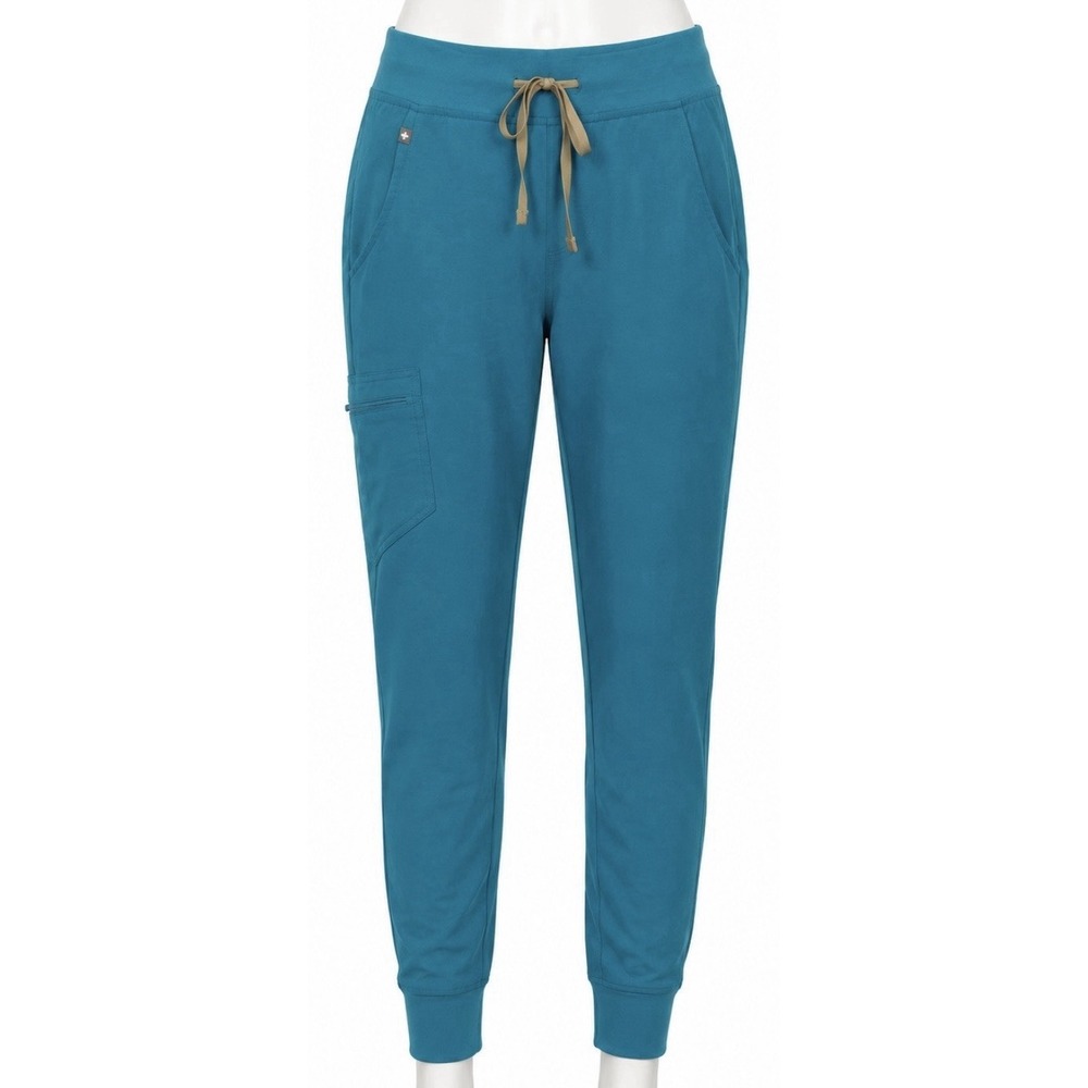 FIGS Women's Zamora Jogger Pants Scrub Bottoms Teal Small Petite S Blue/Green